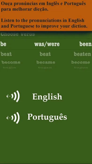 iRRegular Verbs - Português Inglês - English Portuguese Free Screenshots