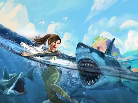 Ảnh chụp màn hình của Shark Attack : Fun Fish Games iPad 
