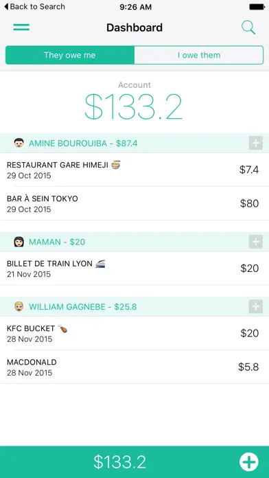 Debt Reminder - Who owes what to whom Screenshots