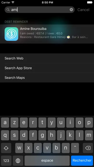 Debt Reminder - Who owes what to whom Screenshots