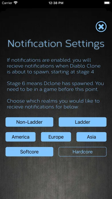 Ảnh chụp màn hình của Diablo Clone Tracker