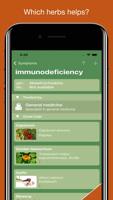Tangkapan skrin Medicinal Herbs Lexicon