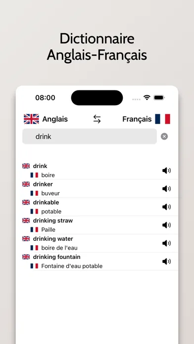 Captures d'écran de Dictionnaire Anglais-Français