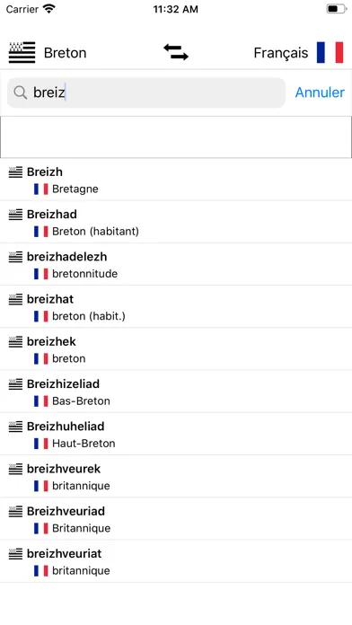 Capturas de pantalla de Dictionnaire Breton-Français