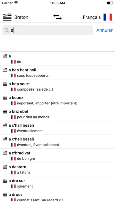 Capturas de pantalla de Dictionnaire Breton-Français