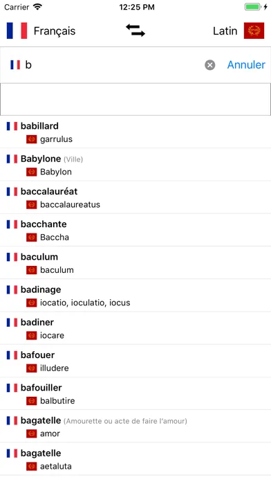 Dictionnaire Latin-Français Screenshots