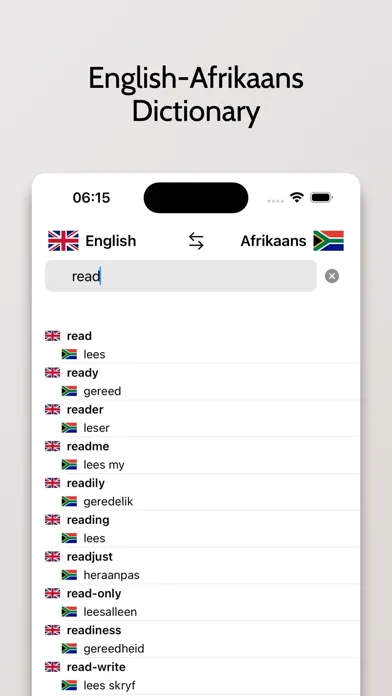 Afrikaans-English Dictionary应用截图