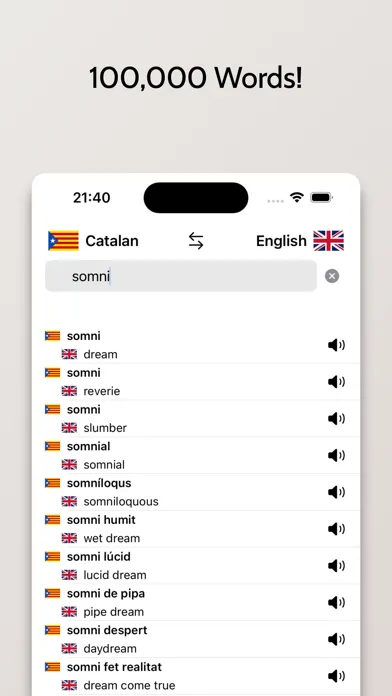 Capturas de tela do Catalan-English Dictionary