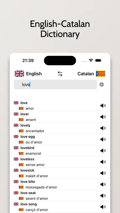 Capturas de tela do Catalan-English Dictionary