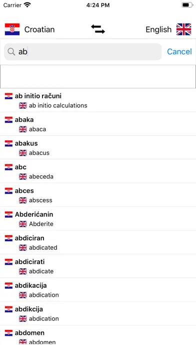 Captures d'écran de Croatian-English Dictionary