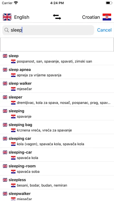 Captures d'écran de Croatian-English Dictionary