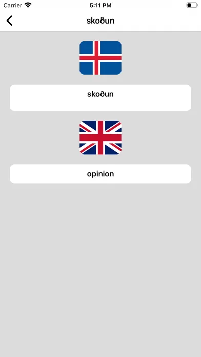 Tangkapan layar Icelandic-English Dictionary