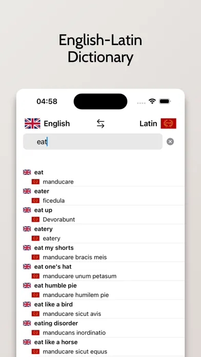 Latin English Dictionary Screenshots