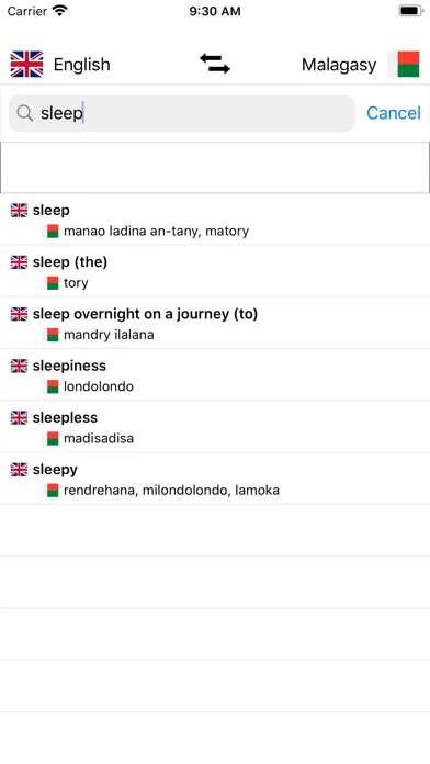 Malagasy-English Dictionary スクリーンショット