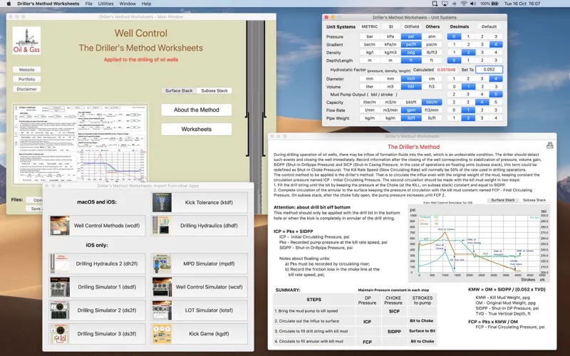 ภาพหน้าจอของ Driller's Method Worksheets