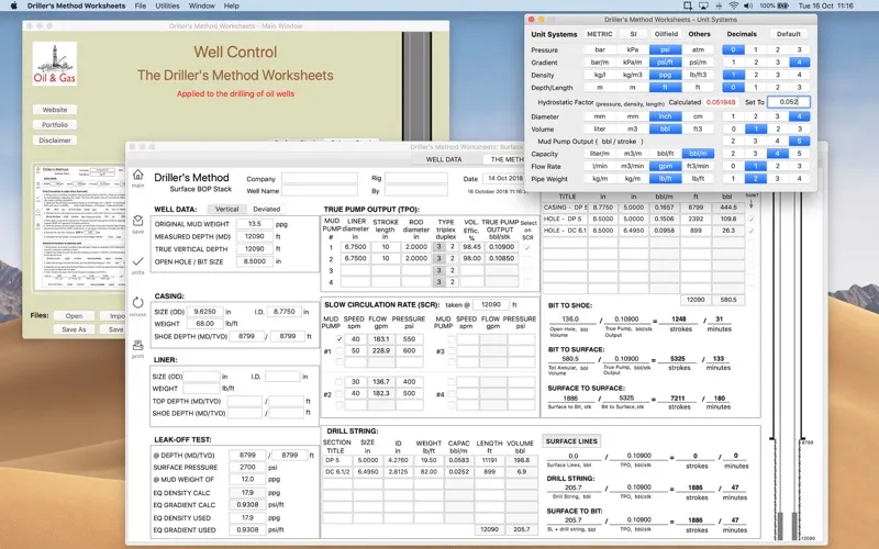 ภาพหน้าจอของ Driller's Method Worksheets