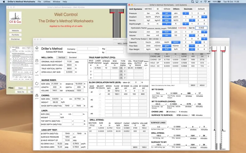 ภาพหน้าจอของ Driller's Method Worksheets
