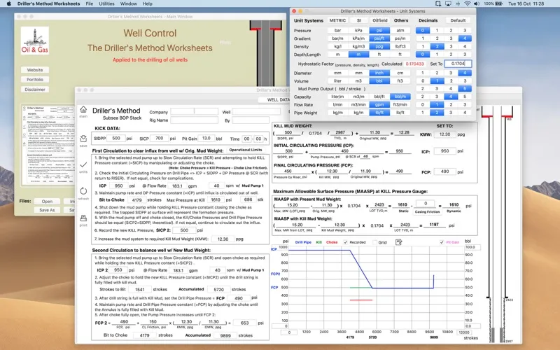 ภาพหน้าจอของ Driller's Method Worksheets