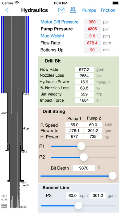 Capturas de tela do Drilling Hydraulics 2
