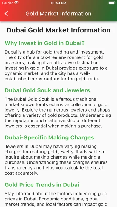 Capturas de pantalla de Dubai Gold Calculator
