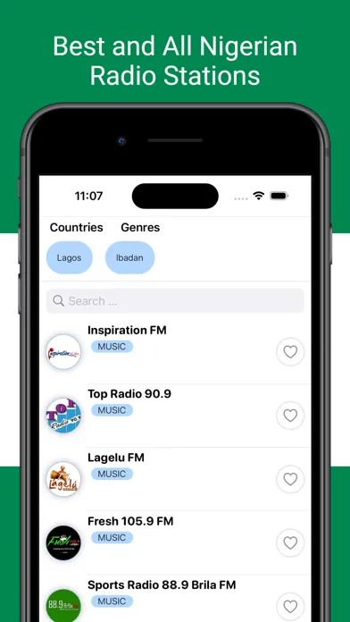 Capturas de tela do Nigeria Radio Stations / News