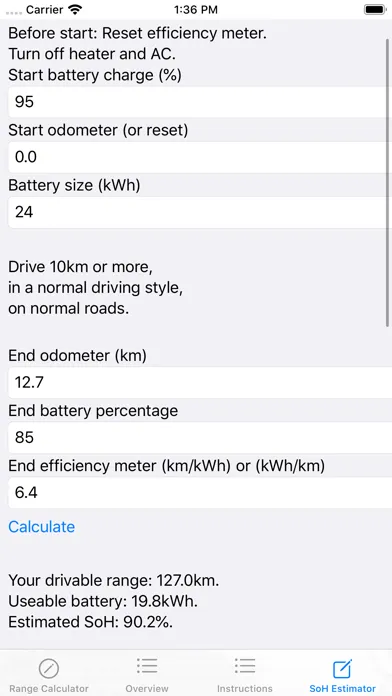 EV Range Calculator應用截圖