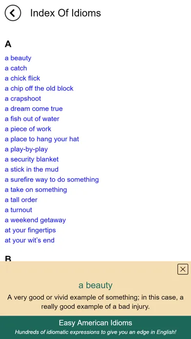 Tangkapan skrin Easy American Idioms