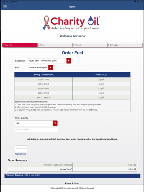 Ảnh chụp màn hình của Charity Oil iPad 