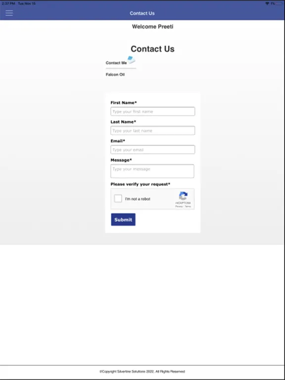 Tangkapan layar Falcon Oil iPad 