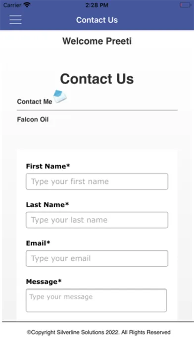 Tangkapan layar Falcon Oil