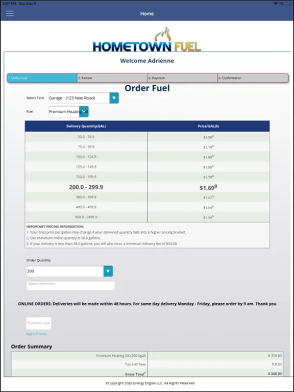 Tangkapan skrin Hometown Fuel iPad 
