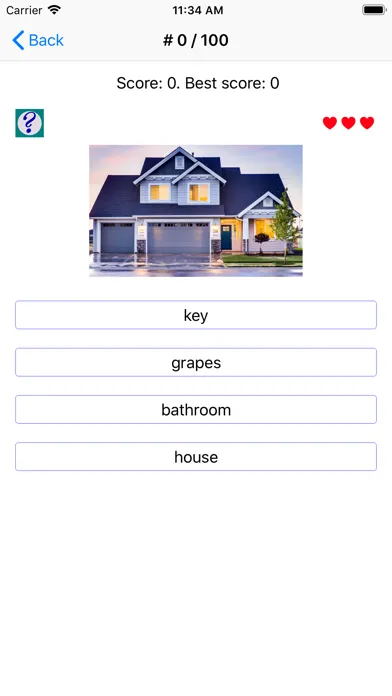 Screenshot di English words, nouns and test