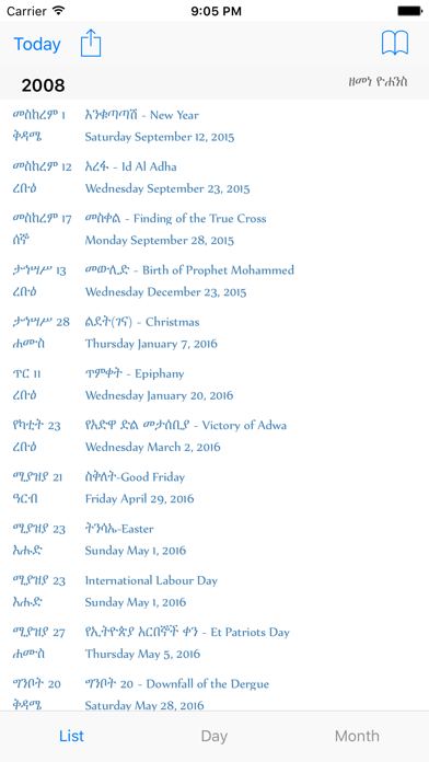 Capturas de tela do Ethiopian Calendar