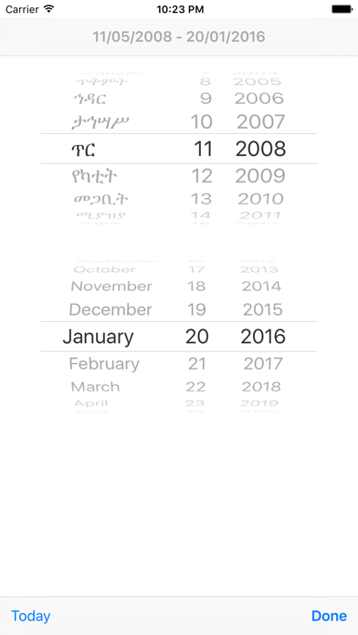 Capturas de tela do Ethiopian Calendar