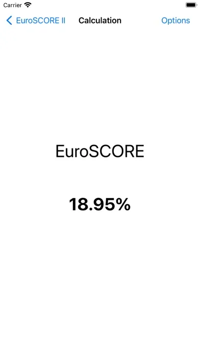 EuroSCORE II 스크린샷