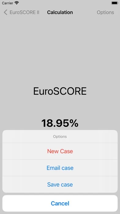 EuroSCORE II 스크린샷