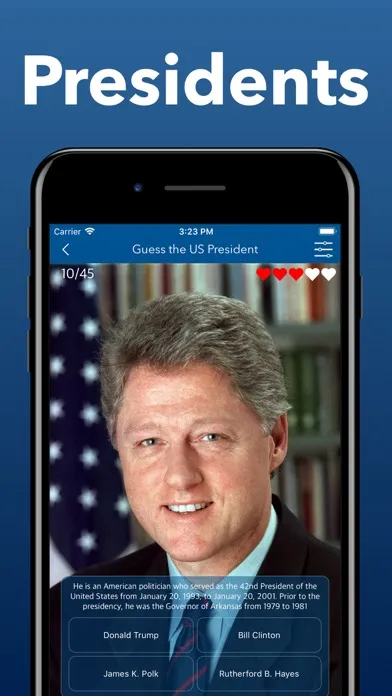 Capturas de tela do The US States and capitals App