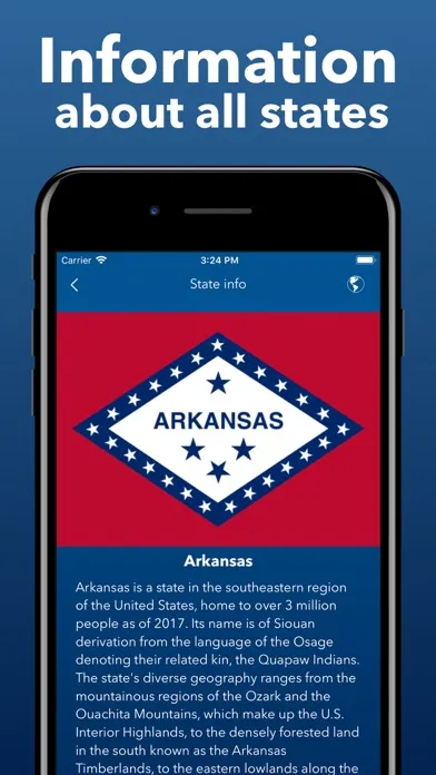 Capturas de tela do The US States and capitals App