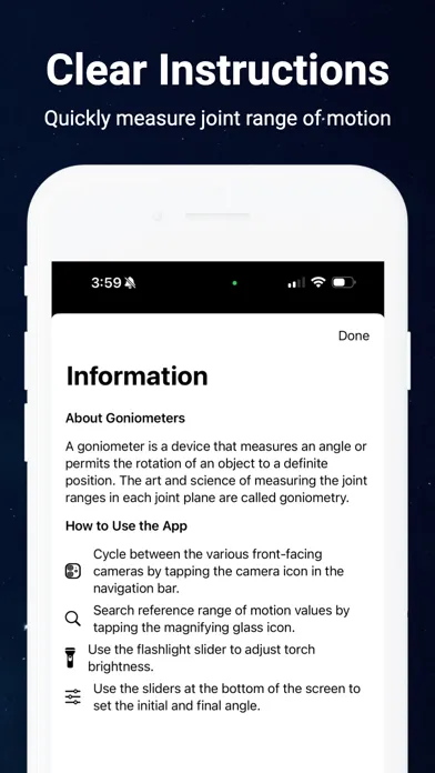 Goniometer App スクリーンショット