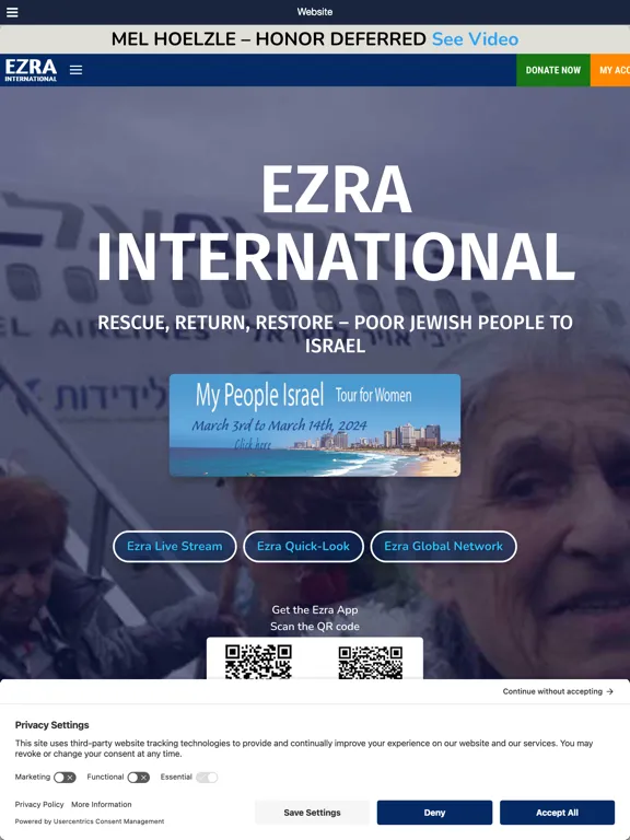 Ảnh chụp màn hình của Ezra International iPad 