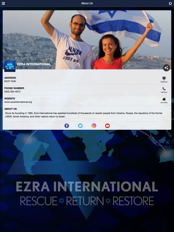 Ảnh chụp màn hình của Ezra International iPad 