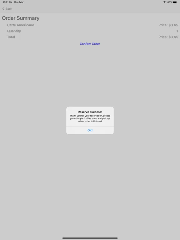 Simple Coffee Shop iPad  स्क्रीनशॉट