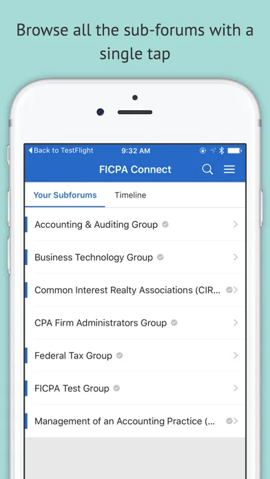 ภาพหน้าจอของ FICPA Connect
