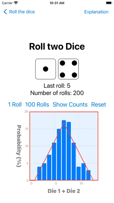 Zrzuty ekranu Roll one/two Die/Dice