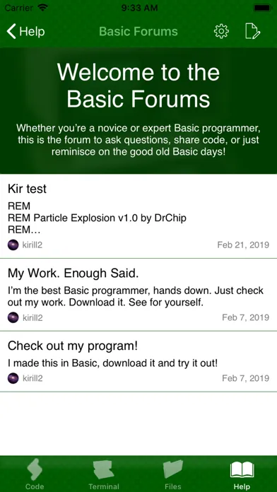 Tangkapan skrin Basic!