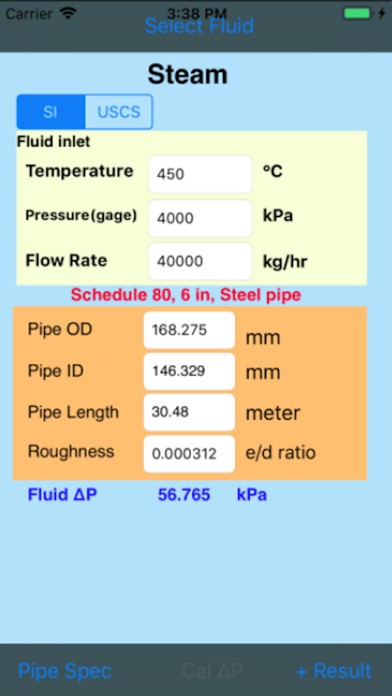 Fluid Pressure Drop Screenshots