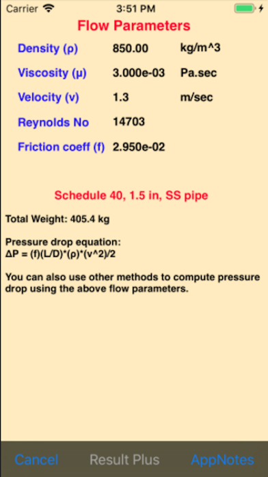 Fluid Pressure Drop Screenshots