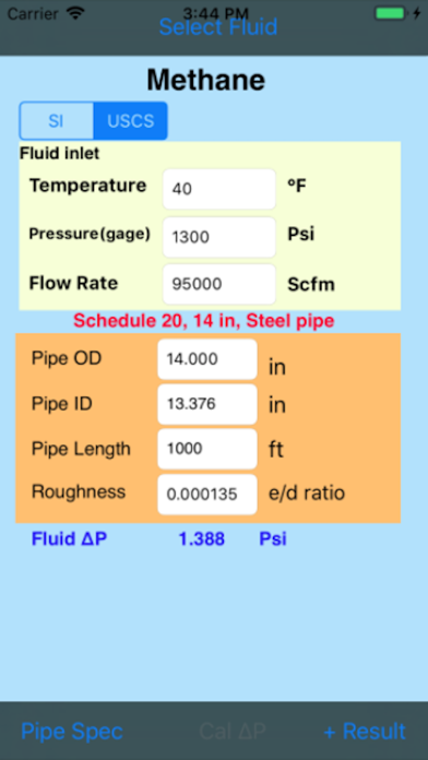 Fluid Pressure Drop Screenshots