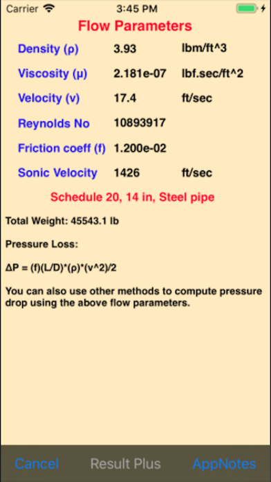 Fluid Pressure Drop Screenshots