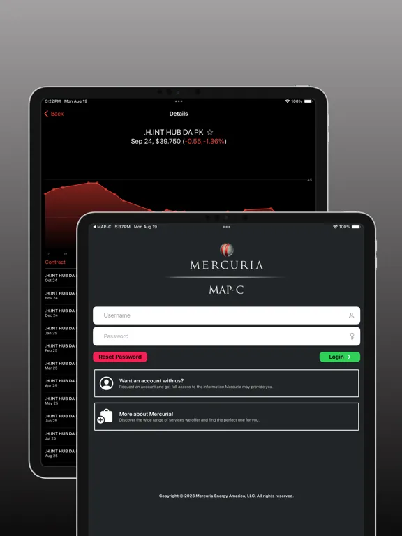 Mercuria MAP-C iPad  스크린샷
